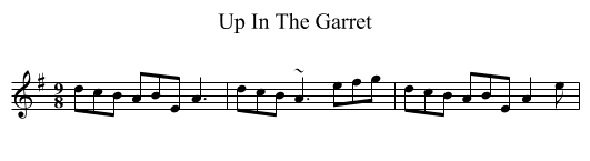 Up In The Garret - staff notation