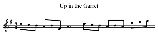 Up in the Garret - staff notation
