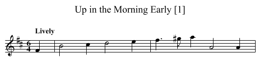 Up in the Morning Early [1] - staff notation