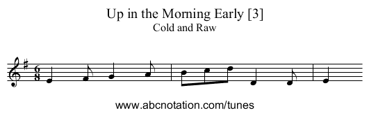 Up in the Morning Early [3] - staff notation