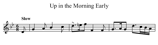 Up in the Morning Early - staff notation