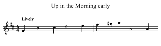 Up in the Morning early - staff notation