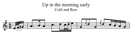 Up in the morning early - staff notation
