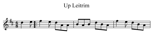 Up Leitrim - staff notation