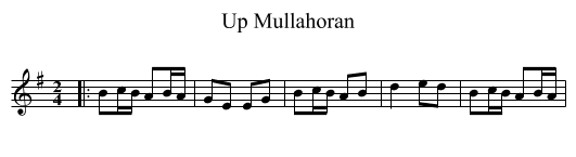 Up Mullahoran - staff notation