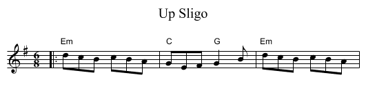 Up Sligo - staff notation
