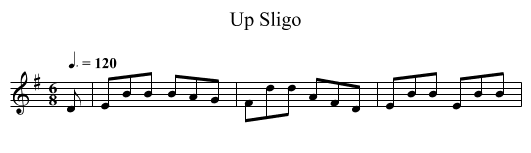 Up Sligo - staff notation