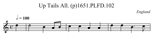 Up Tails All. (p)1651.PLFD.102 - staff notation