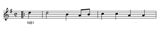 Up tails all. - staff notation