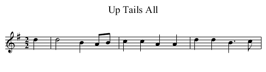 Up Tails All - staff notation