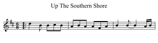Up The Southern Shore - staff notation