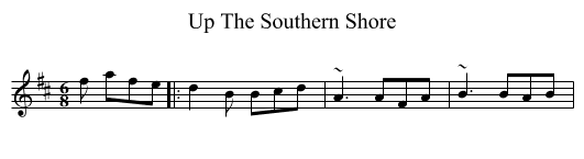 Up The Southern Shore - staff notation