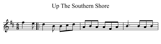 Up The Southern Shore - staff notation