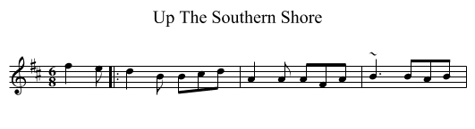 Up The Southern Shore - staff notation