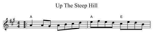 Up The Steep Hill - staff notation