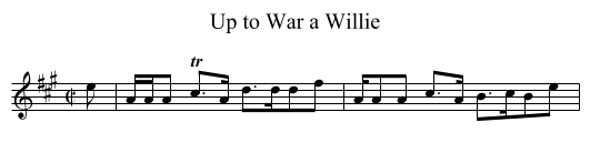 Up to War a Willie - staff notation