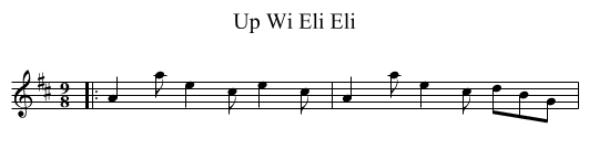 Up Wi Eli Eli - staff notation