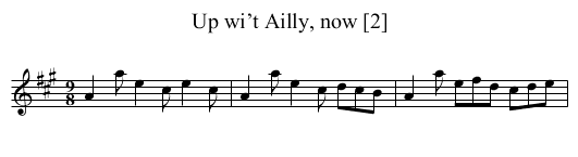Up wi’t Ailly, now [2] - staff notation