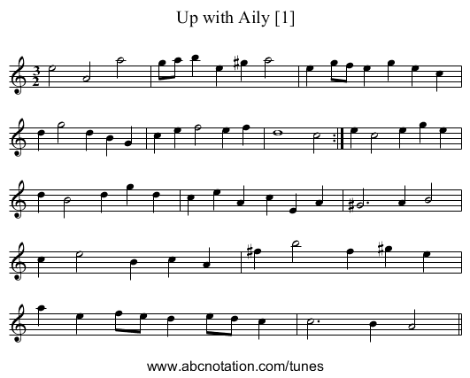 Up with Aily [1] - staff notation