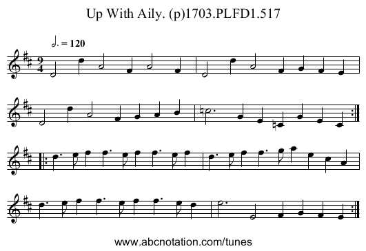 Up With Aily. (p)1703.PLFD1.517 - staff notation