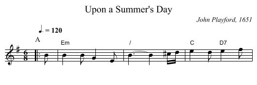 Upon a Summer's Day - staff notation
