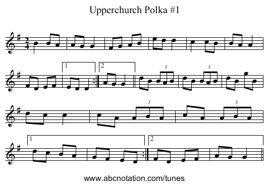 Upperchurch Polka #1 - staff notation