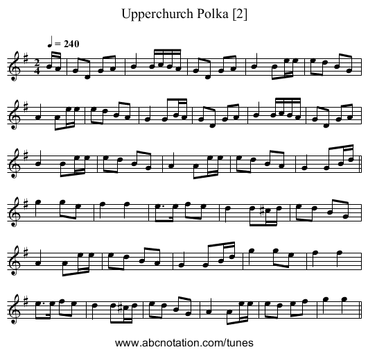 Upperchurch Polka [2] - staff notation