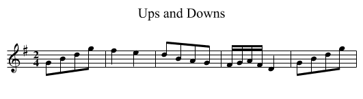 Ups and Downs - staff notation