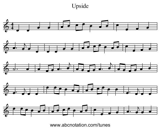 Upside - staff notation