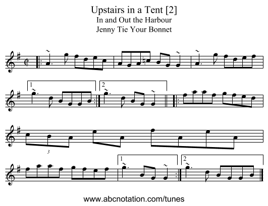 Upstairs in a Tent [2] - staff notation