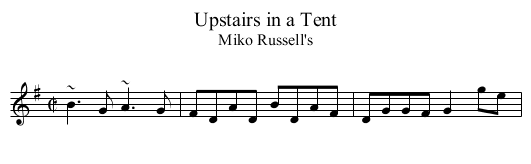 Upstairs in a Tent - staff notation