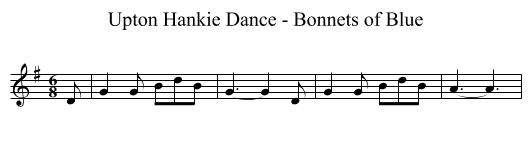 Upton Hankie Dance - Bonnets of Blue - staff notation