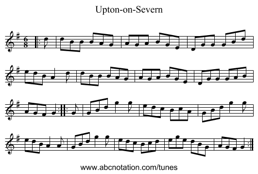 Upton-on-Severn - staff notation