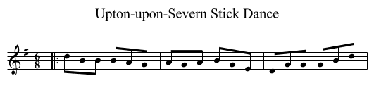 Upton-upon-Severn Stick Dance - staff notation