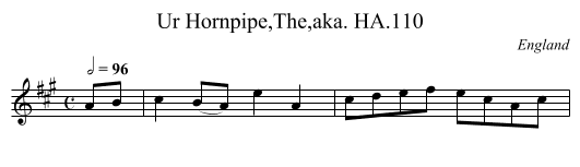 Ur Hornpipe,The,aka. HA.110 - staff notation
