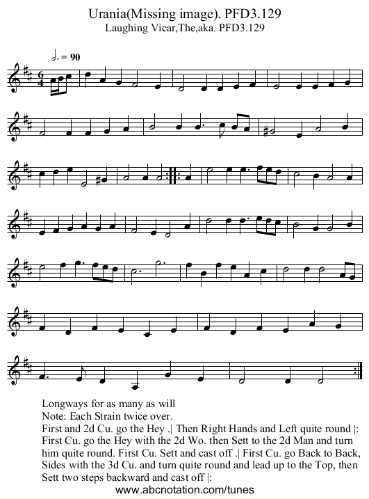 Urania(Missing image). PFD3.129 - staff notation