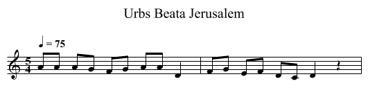 Urbs Beata Jerusalem - staff notation