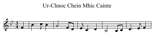 Ur-Chnoc Chein Mhic Cainte - staff notation