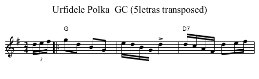 Urfidele Polka  GC (5letras transposed) - staff notation
