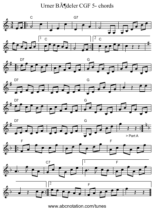 Urner BÃ¶deler CGF 5- chords - staff notation