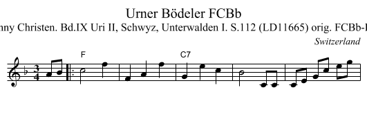 Urner B&ouml;deler FCBb - staff notation