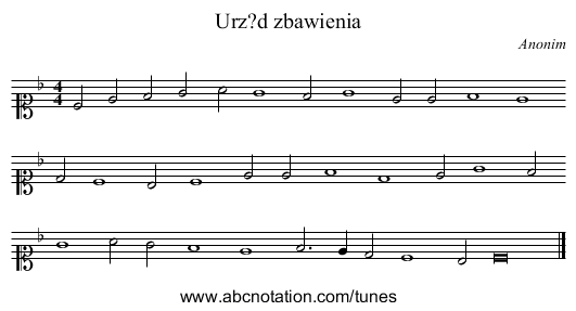 Urz?d zbawienia - staff notation