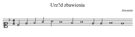 Urz?d zbawienia - staff notation