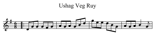 Ushag Veg Ruy - staff notation