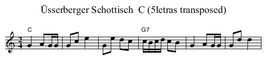 &Uuml;sserberger Schottisch  C (5letras transposed) - staff notation