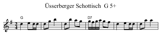 &Uuml;sserberger Schottisch  G 5+ - staff notation