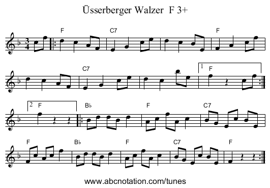 &Uuml;sserberger Walzer  F 3+ - staff notation