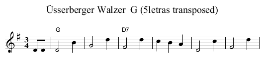 &Uuml;sserberger Walzer  G (5letras transposed) - staff notation