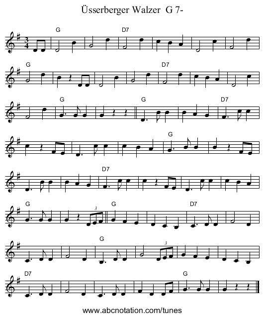 Üsserberger Walzer G 7- - staff notation