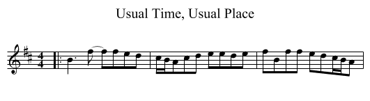 Usual Time, Usual Place - staff notation